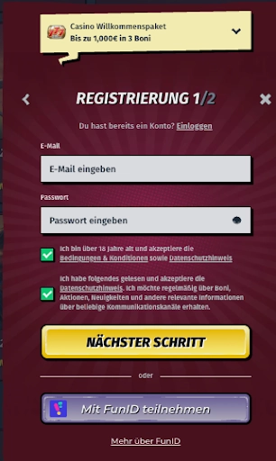 Registrierung bei Allyspin Casino – Konto erstellen und Bonus sichern